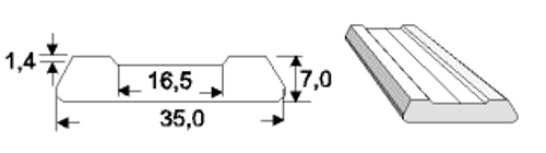 Keramisk Backing løse 100X35 Flad fuge 1,4 - Inventarum