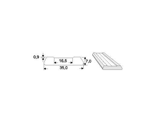 Keramisk Backing løse 100X35 Flad fuge 0,9