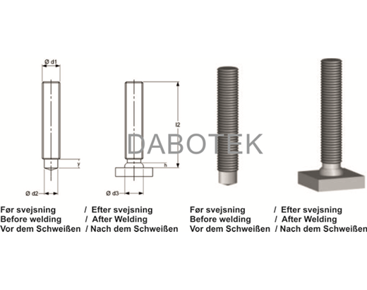 MD Threated Stud M6x15 mm Matr. 4.8 acc. EN ISO 13918 (MPF)