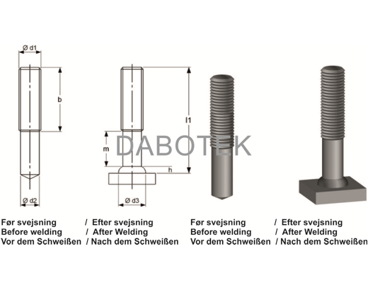 PD Threaded stud M20x20 Matr. A4-80 efter EN ISO 13918 (MP)