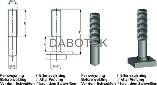 PD Gevindbolt M10x30 Matr. 1.4841 efter EN ISO 13918 (MD)