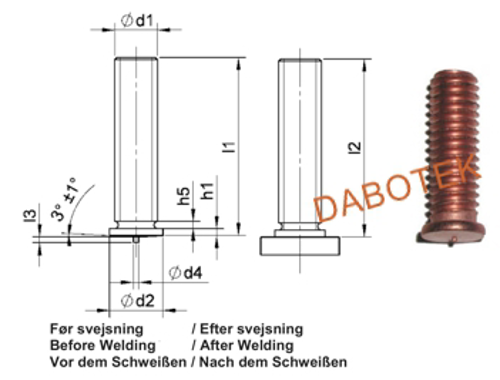 PT Threaded stud M3x10  Material Mild Steel 4.8 acc. EN ISO 13918