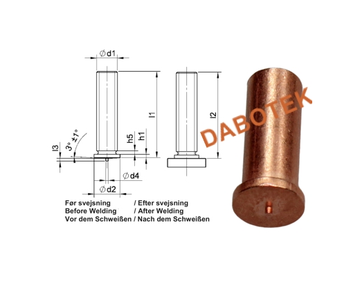 UT Unthreaded Stud Ø4x5 Material Mild Steel 4.8 acc. EN ISO 13918