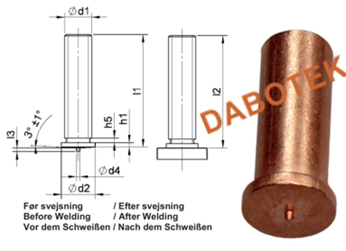 UT Unthreaded Stud Ø4x50 Material Mild Steel 4.8 acc. EN ISO 13918
